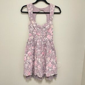 Free People Mini Dress- Floral Lavender and Pink